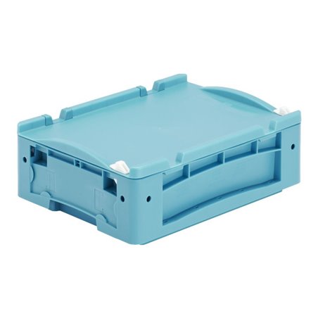 Bito Kleinladungsträger KLTD mit Deckel / KLT 43120ASDV L400xB300xH120 mm, türkis