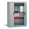 C+P Akten-Sideboard Omnispace mit Rollladen, 3 Ordnerhöhen, H1345xB1000xT420mm Weißaluminium