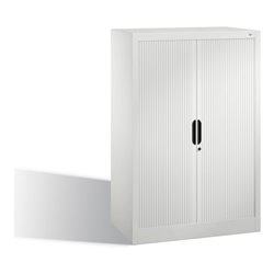 C+P Akten-Sideboard Omnispace mit Rollladen, 3 Ordnerhöhen, H1230xB800xT420mm Weißaluminium