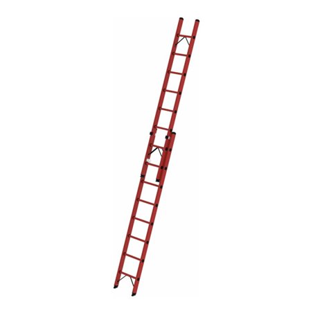 MUNK Vollkunststoff-Schiebe/Seilzugleiter 2-teilig 2 x 8 Sprossen