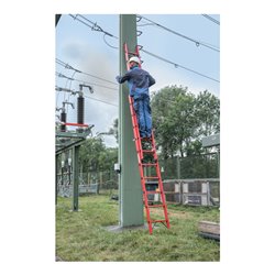 MUNK Vollkunststoff-Schiebe/Seilzugleiter 2-teilig 2 x 8 Sprossen