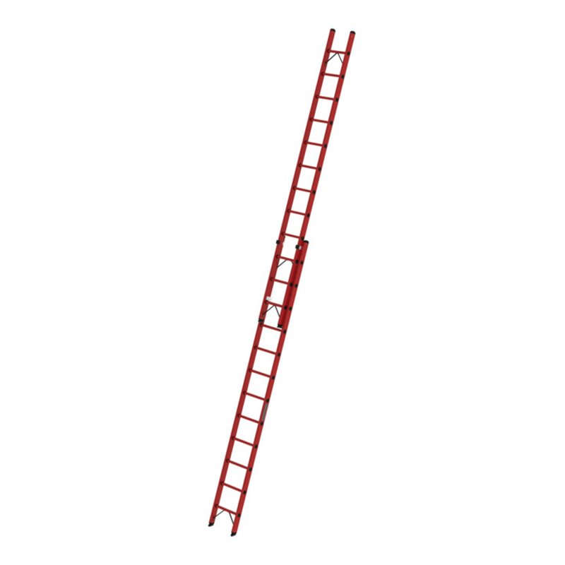 MUNK Vollkunststoff-Schiebe/Seilzugleiter 2-teilig 2 x 12 Sprossen