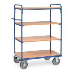 fetra Etagenwagen 8203, Tragkraft 600kg, TPE-Reifen, 1 fester und 3 Einlegeböden