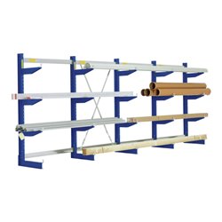 Bito Kragarmregal Set / NT400 IPE120 TypL H2480xL4305xT520 mm 5 Ständer, einseitig enzianblau