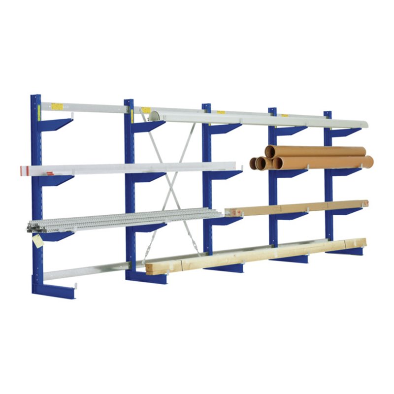 Bito Kragarmregal Set / NT600 IPE120 TypL H2480xL3245xT720 mm 4 Ständer, einseitig enzianblau