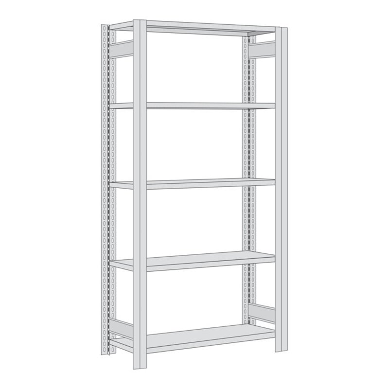 Regalwerk BERT Lagerregal Grundfeld HxBxT 2000x1285x400mm 5 Fachböden Fachlast 350kg