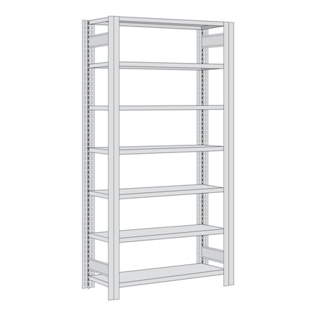 Regalwerk BERT Großfachregal Grundfeld HxBxT 3000x1005x400mm