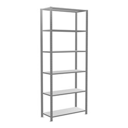 Schulte Grundregal Steckregal MULTIplus85 2500 x 1000 x 400 mm 6 Fachböden Kreuzstrebe verzinkt