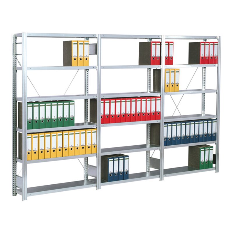 Regalwerk BERT Büroregal Grundfeld HxBxT 2325x875x300mm 7 Fachböden für 6 Ordner