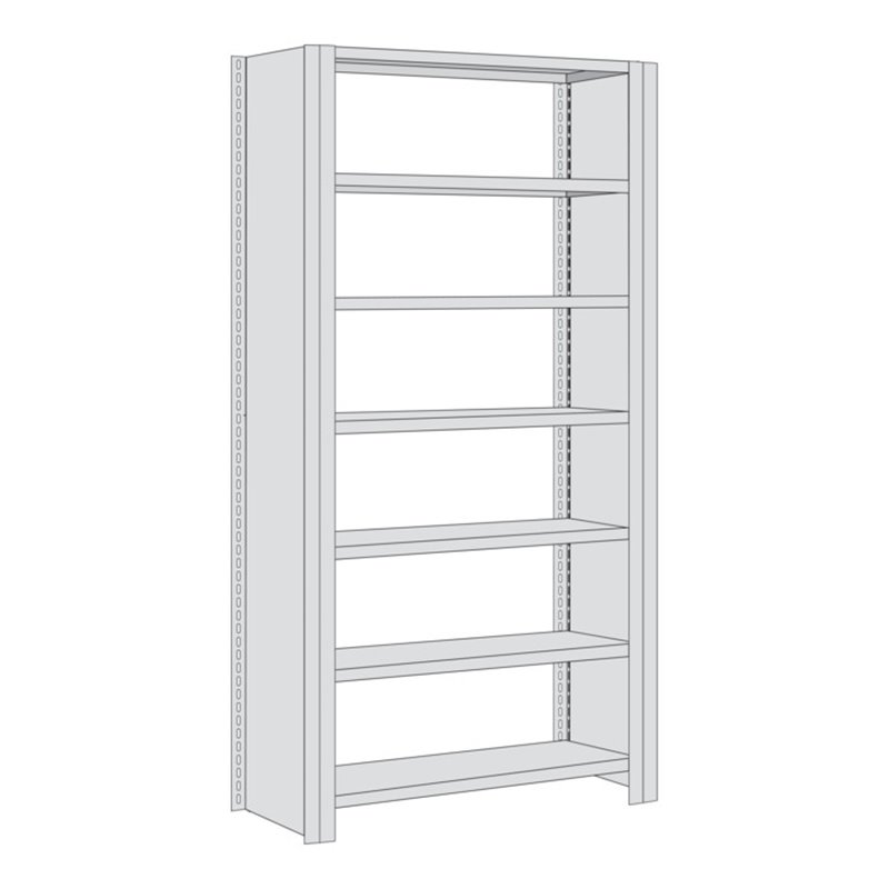 Regalwerk BERT Büroregal Grundfeld HxBxT 2325x875x600mm Vollblech Seitenwand