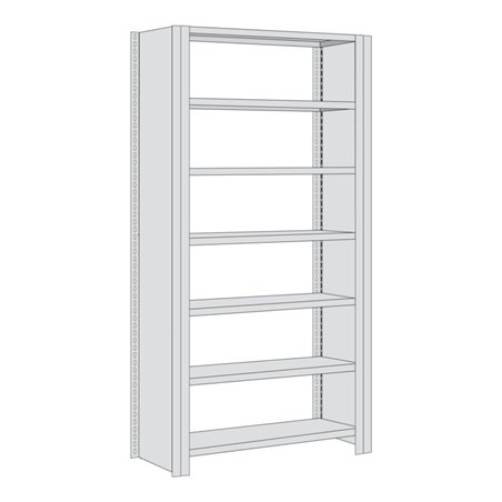 Regalwerk BERT Büroregal Grundfeld HxBxT 2325x875x600mm Vollblech Seitenwand