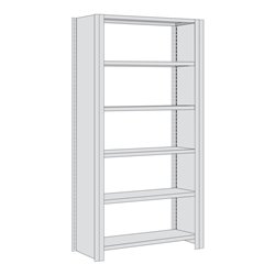 Regalwerk BERT Büroregal Grundfeld HxBxT 2000x875x600mm Vollblech Seitenwand