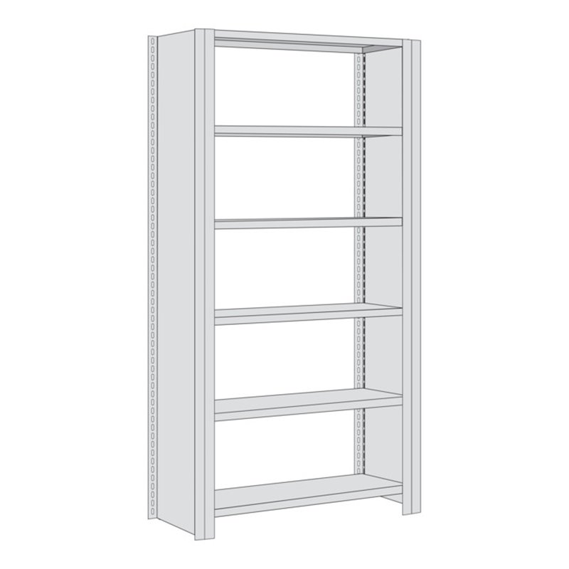 Regalwerk BERT Büroregal Grundfeld HxBxT 2000x875x600mm Vollblech Seitenwand