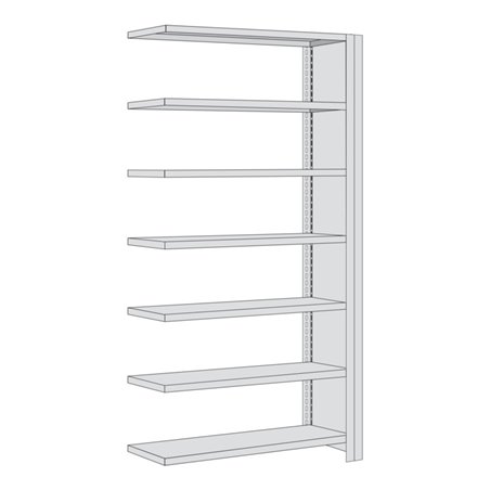 Regalwerk BERT Büroregal Anbaufeld HxBxT 2325x1285x600mm Vollblech Seitenwand