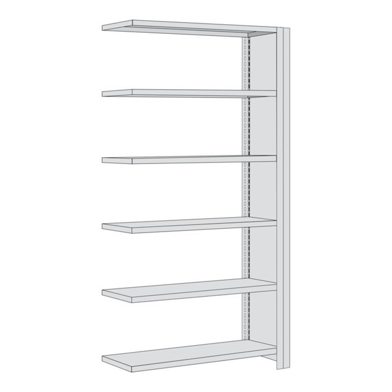 Regalwerk BERT Büroregal Anbaufeld HxBxT 2000x1285x600mm Vollblech Seitenwand