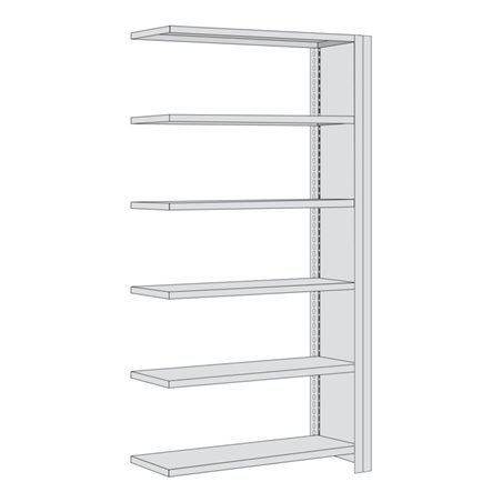 Regalwerk BERT Büroregal Anbaufeld HxBxT 2000x1005x600mm Vollblech Seitenwand