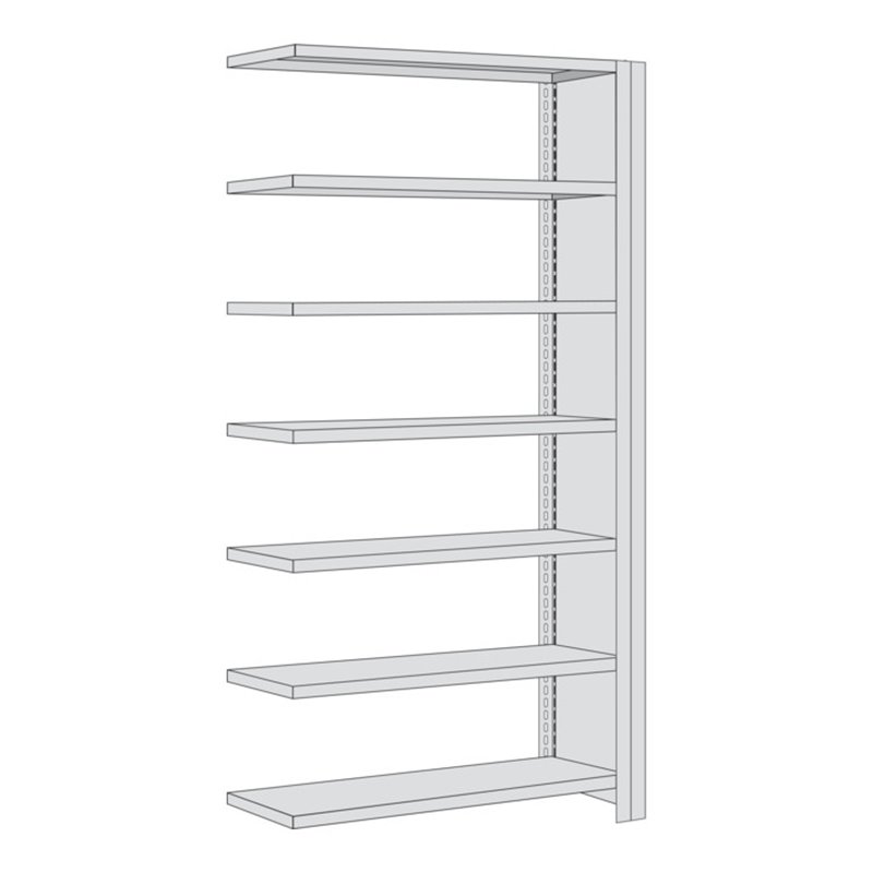 Regalwerk BERT Büroregal Anbaufeld HxBxT 2325x875x600mm Vollblech Seitenwand