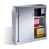 C+P Akten-Sideboard Acurado mit Schiebetüren, 3 Ordnerhöhen, H1200xB1200xT400mm Front Lichtgrau Korpus Lichtgrau