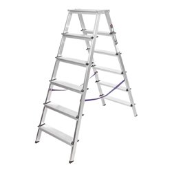 STIER Stufen Stehleiter 2x6 Stufen beidseitig begehbar FI-6
