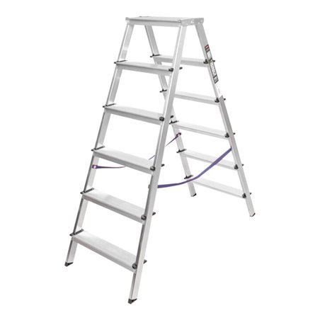 STIER Stufen Stehleiter 2x6 Stufen beidseitig begehbar FI-6