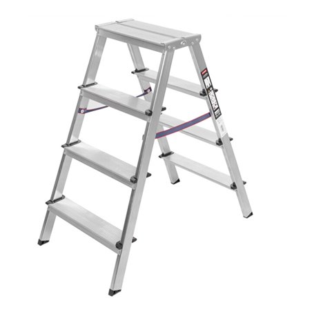 STIER Stufen Stehleiter 2x4 Stufen beidseitig begehbar FI-4