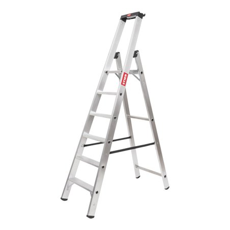 STIER Stufen Stehleiter Premium 6 Stufen einseitig begehbar