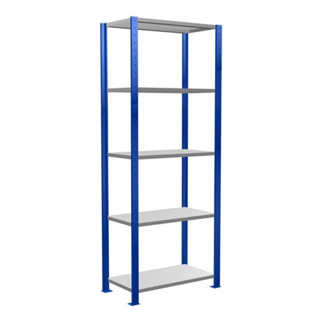 Schulte Grundregal Steckregal MULTIplus150 2000 x 750 x 400 mm 5 Fachböden Kreuzstrebe RAL 5010 enzianblau/verzinkt/verzinkt