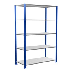 Schulte Grundregal Steckregal MULTIplus150 2000 x 1300 x 600 mm 5 Fachböden Kreuzstrebe RAL 5010 enzianblau/verzinkt