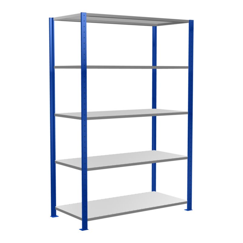 Schulte Grundregal Steckregal MULTIplus150 2000 x 1300 x 600 mm 5 Fachböden Kreuzstrebe RAL 5010 enzianblau/verzinkt