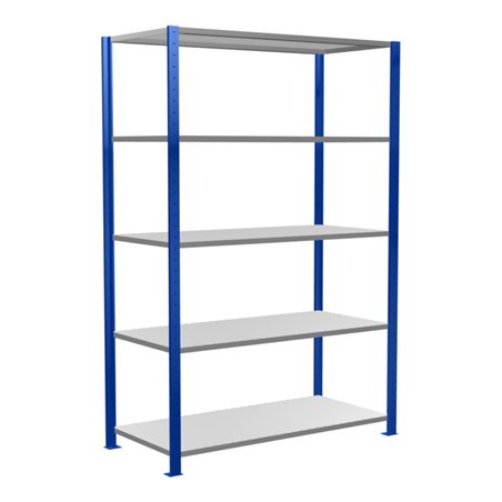 Schulte Grundregal Steckregal MULTIplus150 2000 x 1300 x 600 mm 5 Fachböden Kreuzstrebe RAL 5010 enzianblau/verzinkt