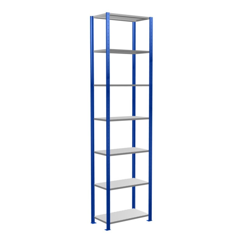 Schulte Grundregal Steckregal MULTIplus150 3000 x 750 x 400 mm 7 Fachböden Kreuzstrebe RAL 5010 enzianblau/verzinkt/verzinkt