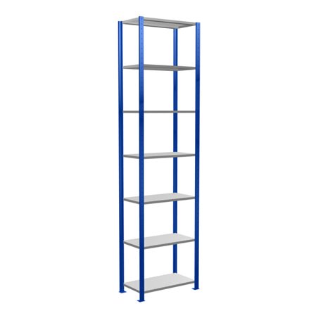 Schulte Grundregal Steckregal MULTIplus150 3000 x 750 x 400 mm 7 Fachböden Kreuzstrebe RAL 5010 enzianblau/verzinkt/verzinkt