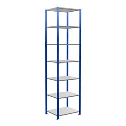 Schulte Grundregal Steckregal MULTIplus150 3000 x 750 x 600 mm 7 Fachböden Kreuzstrebe RAL 5010 enzianblau/verzinkt/verzinkt
