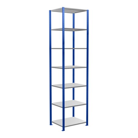 Schulte Grundregal Steckregal MULTIplus150 3000 x 750 x 600 mm 7 Fachböden Kreuzstrebe RAL 5010 enzianblau/verzinkt/verzinkt