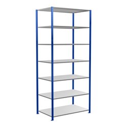 Schulte Grundregal Steckregal MULTIplus150 3000 x 1300 x 800 mm 7 Fachböden Kreuzstrebe RAL 5010 enzianblau/verzinkt