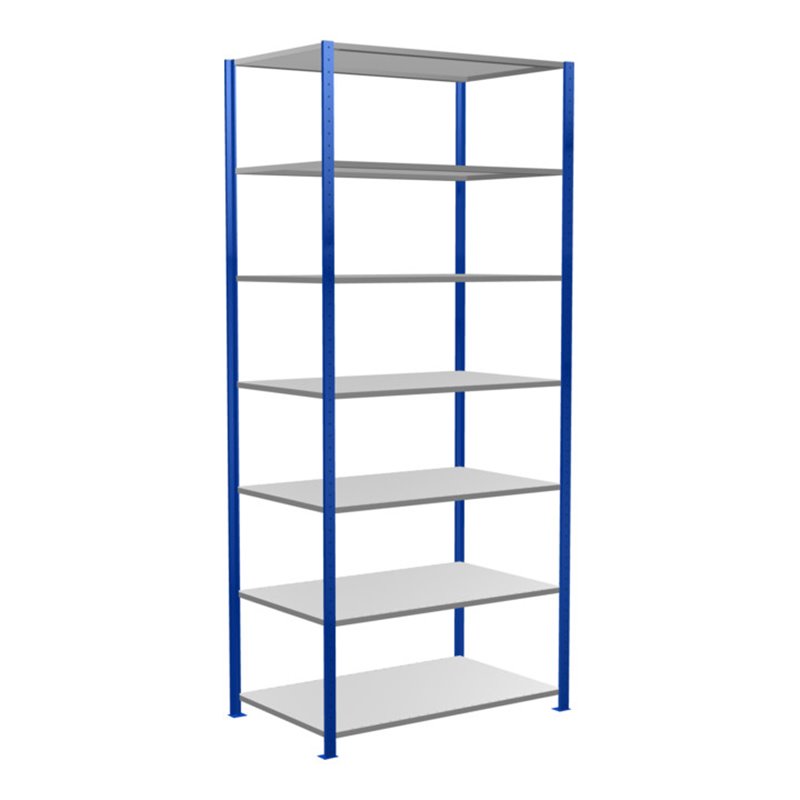 Schulte Grundregal Steckregal MULTIplus150 3000 x 1300 x 800 mm 7 Fachböden Kreuzstrebe RAL 5010 enzianblau/verzinkt