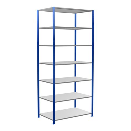 Schulte Grundregal Steckregal MULTIplus150 3000 x 1300 x 800 mm 7 Fachböden Kreuzstrebe RAL 5010 enzianblau/verzinkt