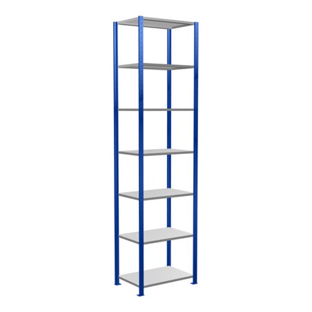 Schulte Grundregal Steckregal MULTIplus150 3000 x 750 x 500 mm 7 Fachböden Kreuzstrebe RAL 5010 enzianblau/verzinkt/verzinkt