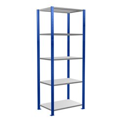 Schulte Grundregal Steckregal MULTIplus150 2000 x 750 x 500 mm 5 Fachböden Kreuzstrebe RAL 5010 enzianblau/verzinkt/verzinkt
