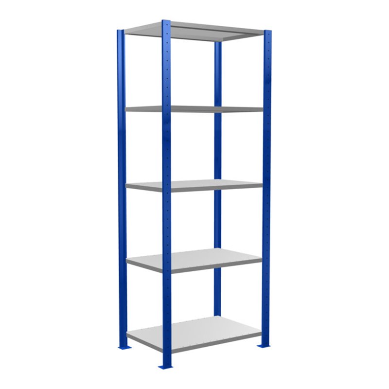 Schulte Grundregal Steckregal MULTIplus150 2000 x 750 x 500 mm 5 Fachböden Kreuzstrebe RAL 5010 enzianblau/verzinkt/verzinkt