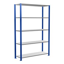 Schulte Grundregal Steckregal MULTIplus150 2000 x 1300 x 400 mm 5 Fachböden Kreuzstrebe RAL 5010 enzianblau/verzinkt