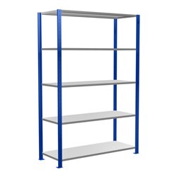 Schulte Grundregal Steckregal MULTIplus150 2000 x 1300 x 500 mm 5 Fachböden Kreuzstrebe RAL 5010 enzianblau/verzinkt