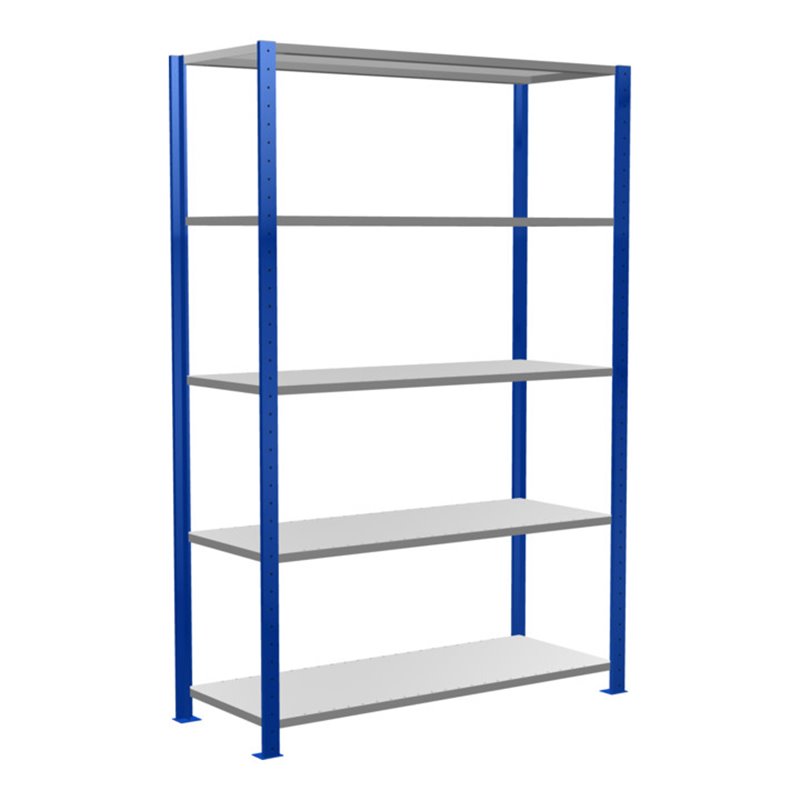 Schulte Grundregal Steckregal MULTIplus150 2000 x 1300 x 500 mm 5 Fachböden Kreuzstrebe RAL 5010 enzianblau/verzinkt