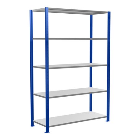 Schulte Grundregal Steckregal MULTIplus150 2000 x 1300 x 500 mm 5 Fachböden Kreuzstrebe RAL 5010 enzianblau/verzinkt