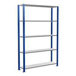 Schulte Grundregal Steckregal MULTIplus150 2000 x 1300 x 300 mm 5 Fachböden Kreuzstrebe RAL 5010 enzianblau/verzinkt