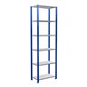 Schulte Grundregal Steckregal MULTIplus150 2500 x 750 x 400 mm 6 Fachböden Kreuzstrebe RAL 5010 enzianblau/verzinkt/verzinkt