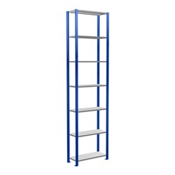 Schulte Grundregal Steckregal MULTIplus150 3000 x 750 x 300 mm 7 Fachböden Kreuzstrebe RAL 5010 enzianblau/verzinkt/verzinkt