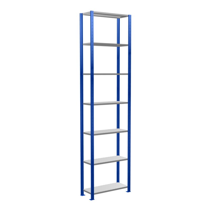 Schulte Grundregal Steckregal MULTIplus150 3000 x 750 x 300 mm 7 Fachböden Kreuzstrebe RAL 5010 enzianblau/verzinkt/verzinkt