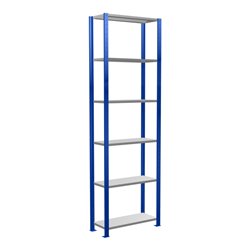 Schulte Grundregal Steckregal MULTIplus150 2500 x 750 x 300 mm 6 Fachböden Kreuzstrebe RAL 5010 enzianblau/verzinkt/verzinkt