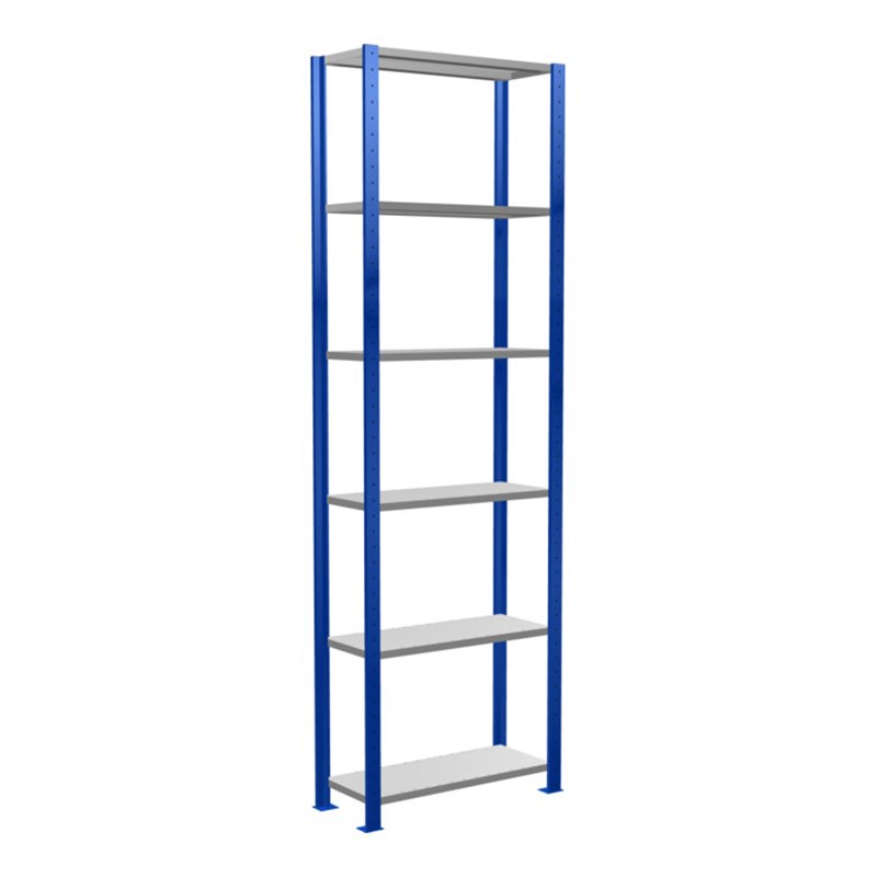 Schulte Grundregal Steckregal MULTIplus150 2500 x 750 x 300 mm 6 Fachböden Kreuzstrebe RAL 5010 enzianblau/verzinkt/verzinkt